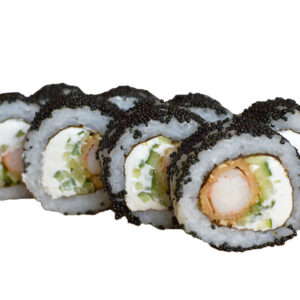 Рол філадельфія в чорній ікрі суші Тернопіль Fish Sushi