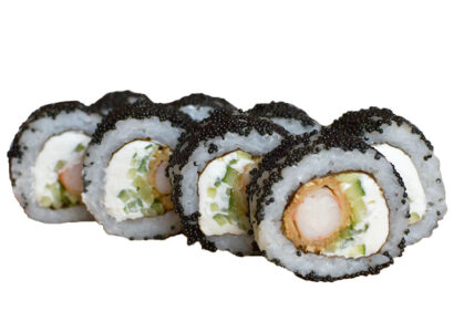 Рол філадельфія в чорній ікрі суші Тернопіль Fish Sushi